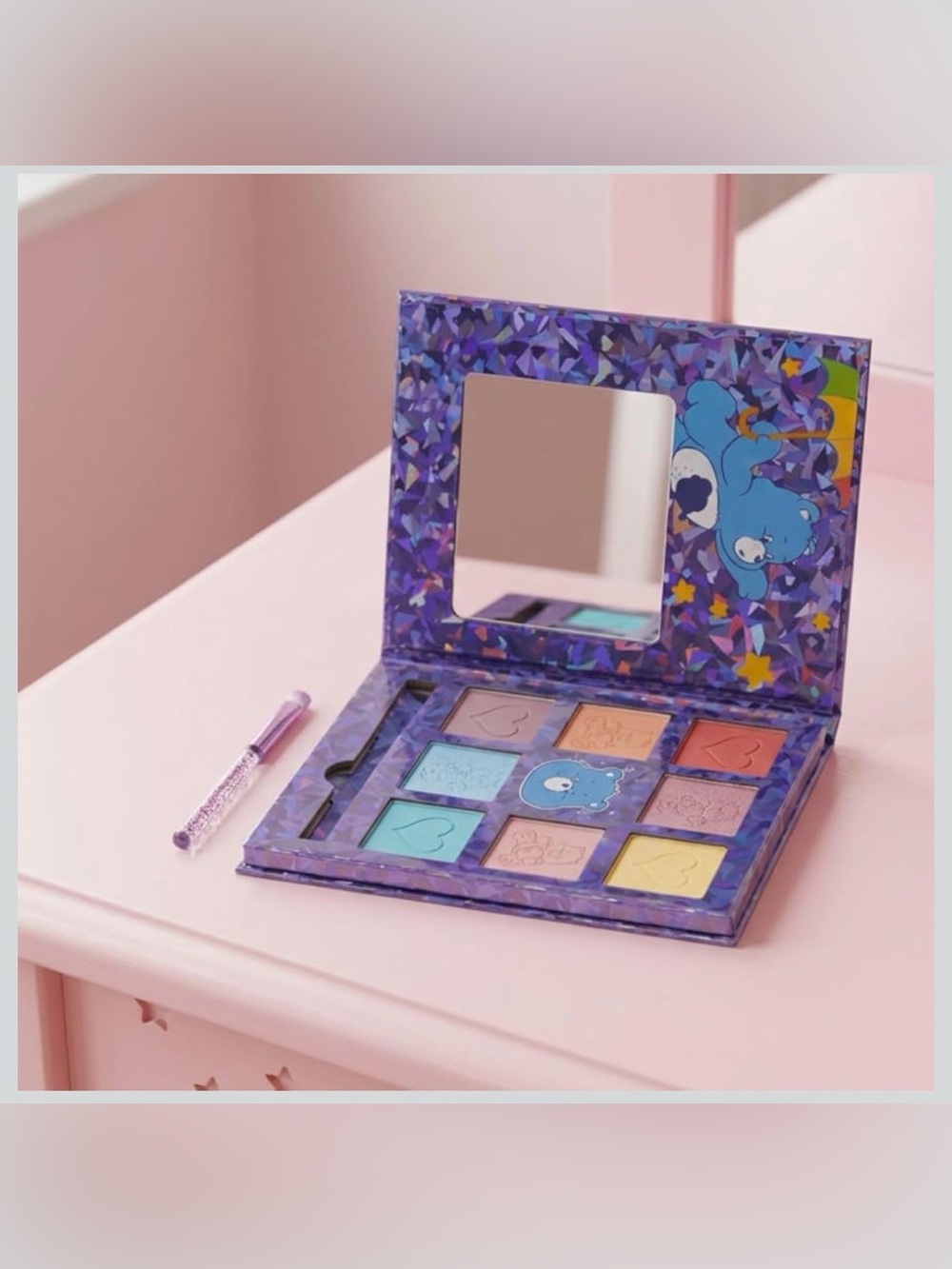 Care Bears Grumpy Bear Rainbow Eyeshadow Palette with Mirror and Brush - Picture 5 of 6